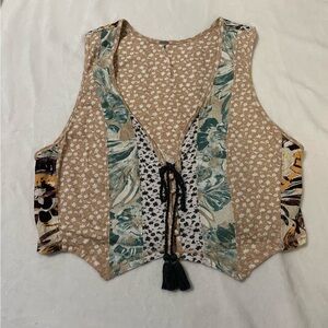 Free People Floral Patchwork Sleeveless Top